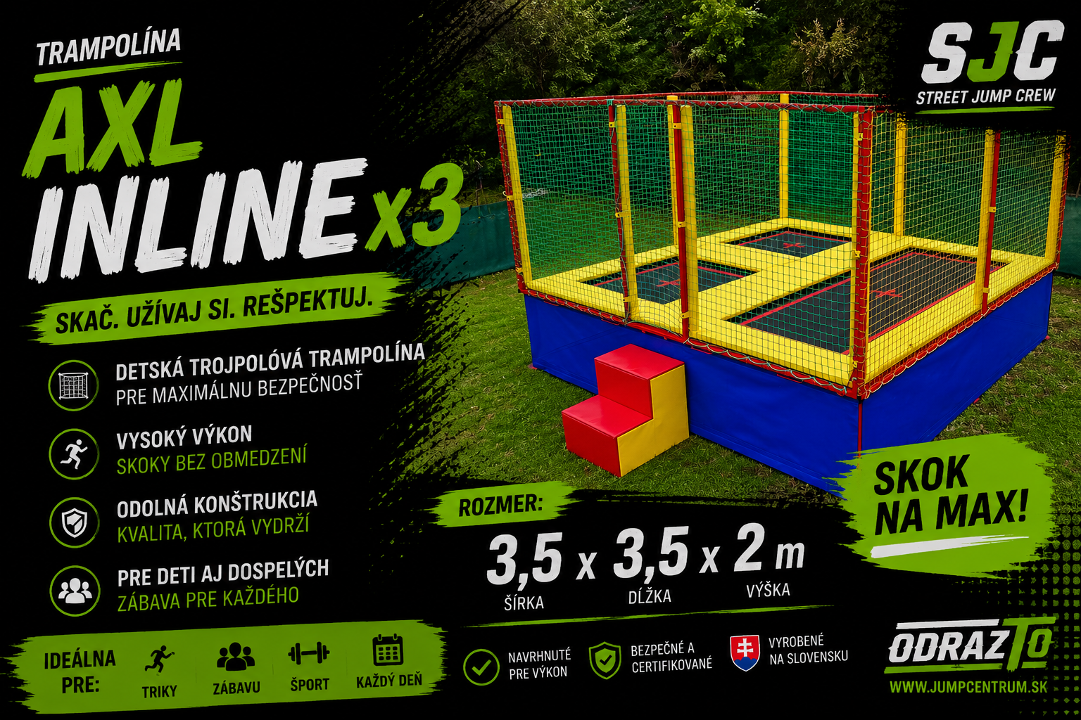 BANER Trampolina Ix1 350x350x200cm